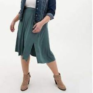Torrid olive  A-Line Midi Skirt size 2X